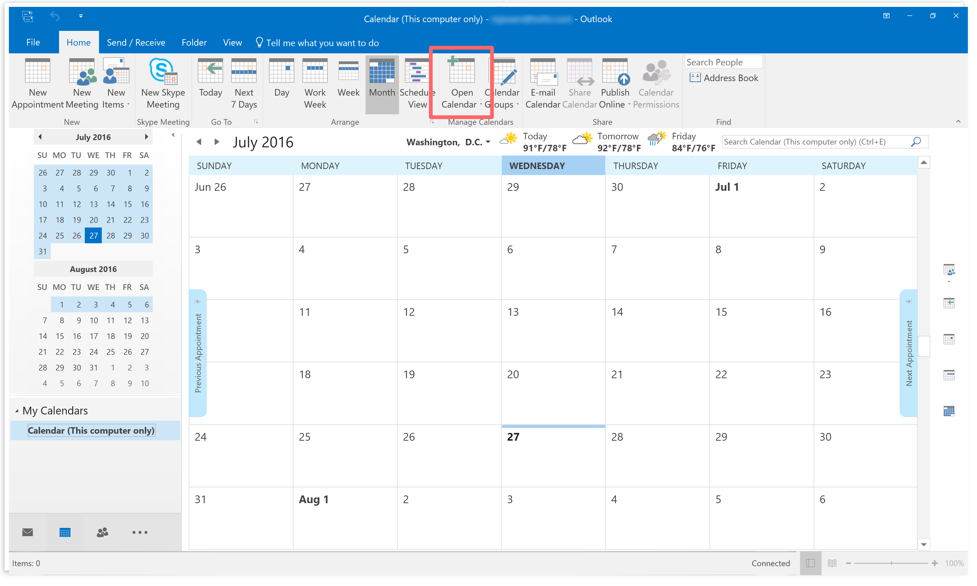 transferring calender from outlook for mac to calender